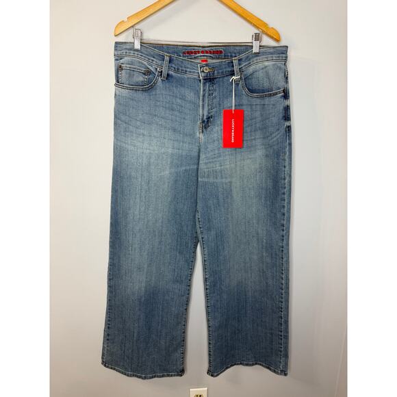 Lucky Brand Mid Rise Sweet Wide Leg Jeans Women's 14/32 Moonlit Mist Wash New - Picture 4 of 15